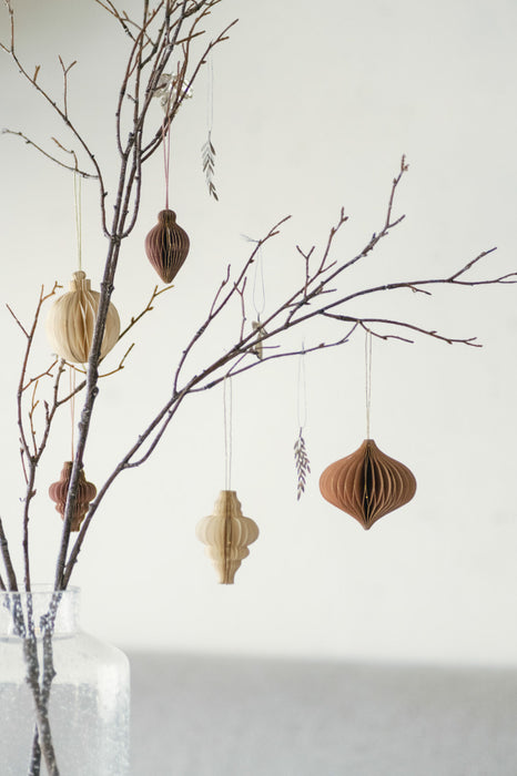 PAPIER winter sand H8-10cm | ペーパーオーナメント 6個入り