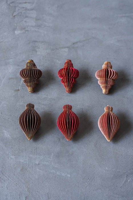 PAPIER rosy cocoa H6.5cm | ペーパーオーナメント 6個入り