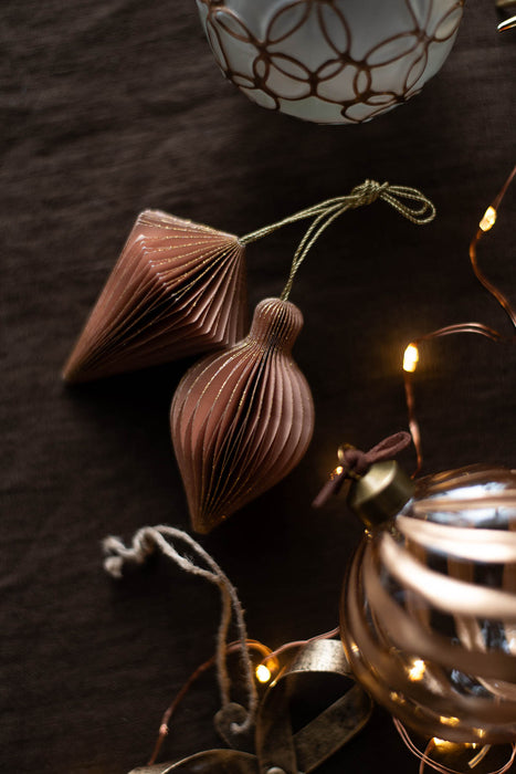 PAPIER rosy cocoa H6.5cm | ペーパーオーナメント 6個入り