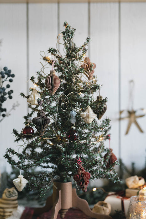 PAPIER rosy cocoa H6.5cm | ペーパーオーナメント 6個入り