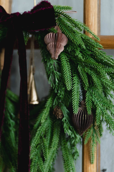 PAPIER rosy cocoa H6.5cm | ペーパーオーナメント 6個入り