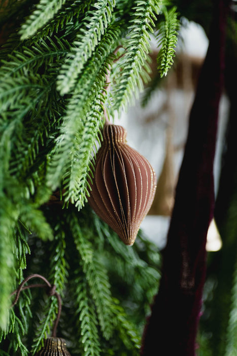 PAPIER rosy cocoa H6.5cm | ペーパーオーナメント 6個入り