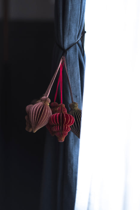 PAPIER rosy cocoa H6.5cm | ペーパーオーナメント 6個入り