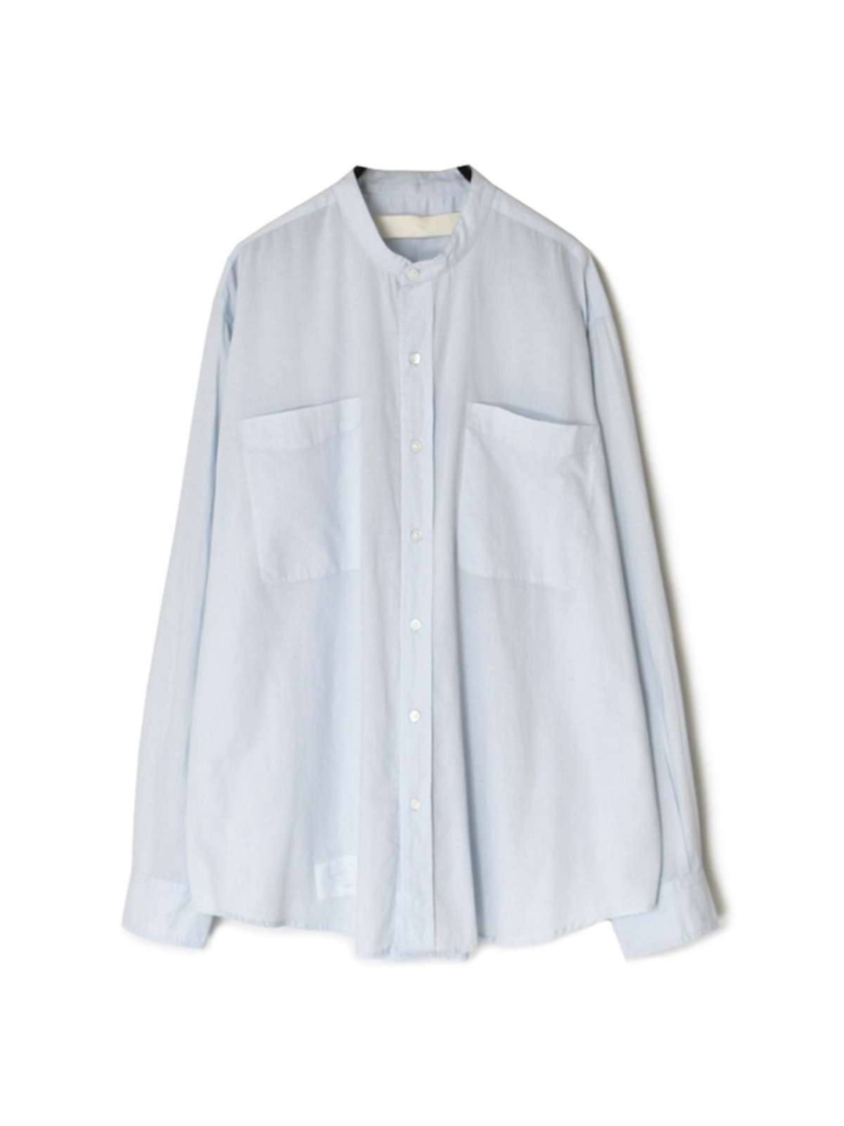 Vas-y Lentement | 60s ORGANIC CAMBRIC BANDED COLLAR LONG SLEEVE