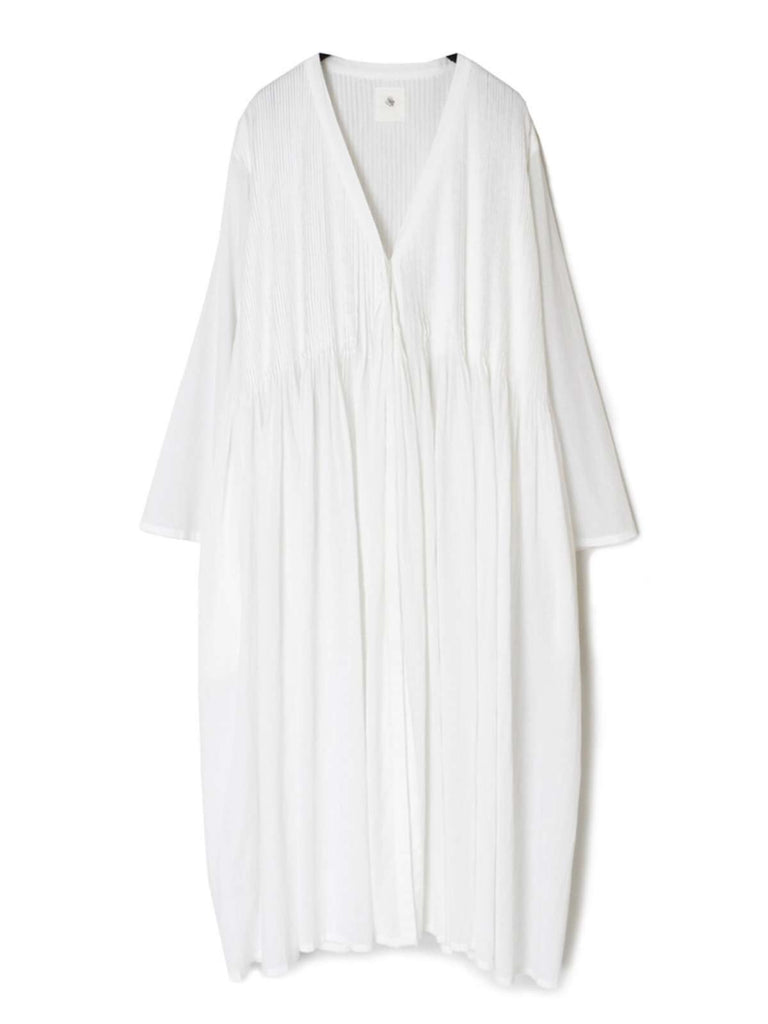 メゾンドソイル　アイボリー レースチュニック maison de soil | 80s ORGANIC VOILE PLAIN MINI PINTUCK CACHE COEUR