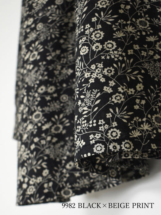 SOIL | COTTON SLUB SMALL FLOWER PRINT BACK OPENING SMOCK
