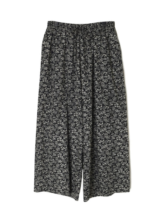 SOIL | COTTON SLUB SMALL FLOWER PRINT WIDE EASY PANTS