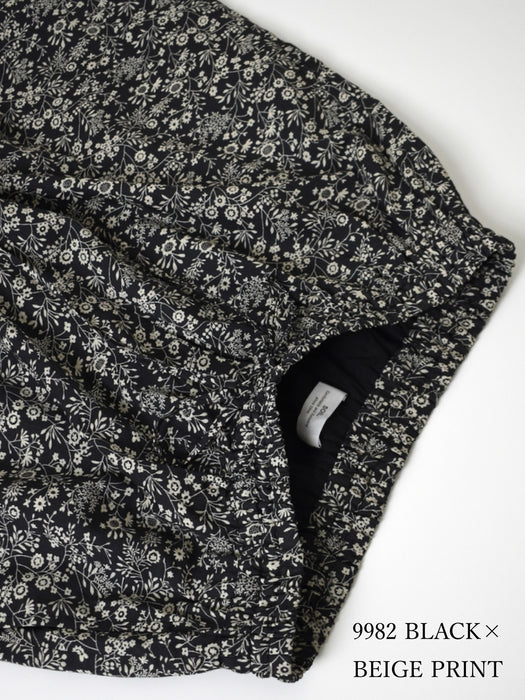 SOIL | COTTON SLUB SMALL FLOWER PRINT WIDE EASY PANTS