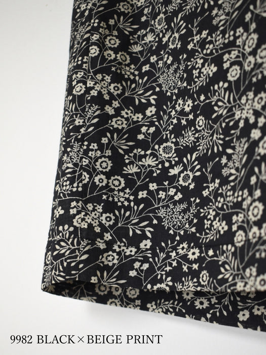 SOIL | COTTON SLUB SMALL FLOWER PRINT WIDE EASY PANTS