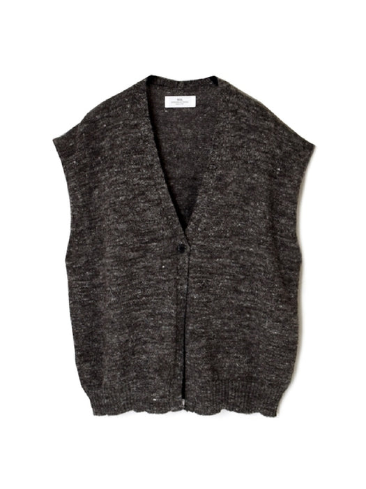SOIL | 7GG 1PLY SHETLAND WOOL/LINEN V-NECK 1 BUTTON VEST