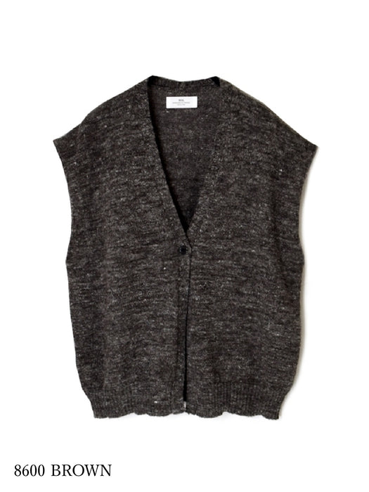 SOIL | 7GG 1PLY SHETLAND WOOL/LINEN V-NECK 1 BUTTON VEST