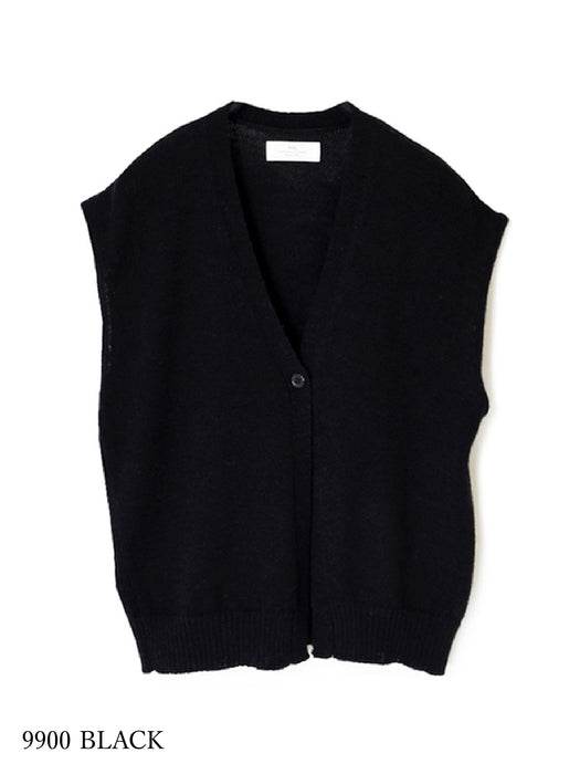 SOIL | 7GG 1PLY SHETLAND WOOL/LINEN V-NECK 1 BUTTON VEST