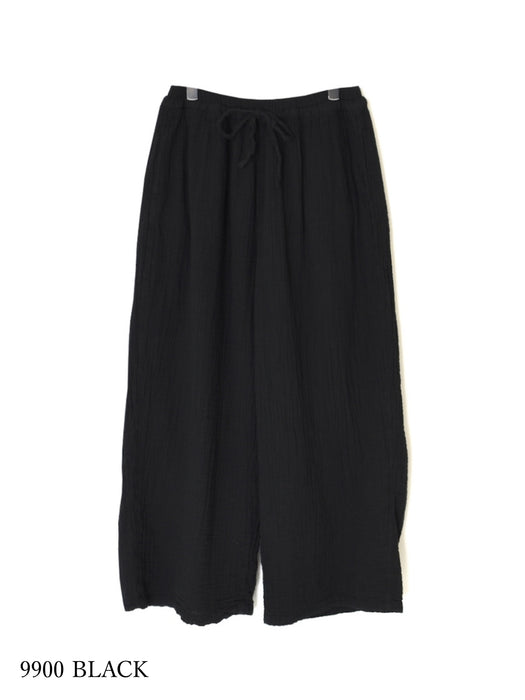 ARMEN | DOUBLE GAUZE PLAIN GATHERED EASY PANTS WITH LINING