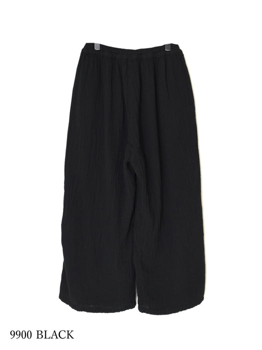 ARMEN | DOUBLE GAUZE PLAIN GATHERED EASY PANTS WITH LINING