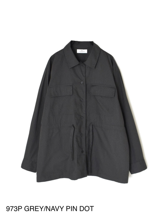 SOIL | 40s POPLIN DOT PRINT REGULAR COLLAR FLAP POCKET SHIRT