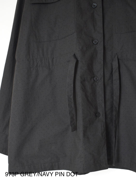 SOIL | 40s POPLIN DOT PRINT REGULAR COLLAR FLAP POCKET SHIRT