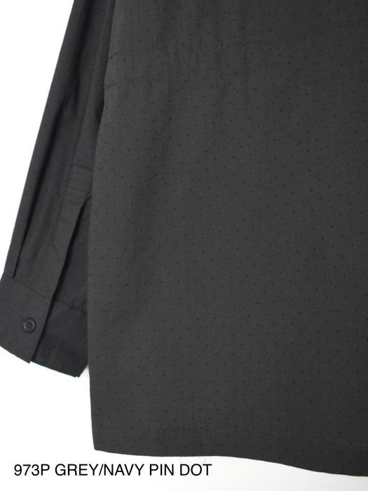 SOIL | 40s POPLIN DOT PRINT REGULAR COLLAR FLAP POCKET SHIRT