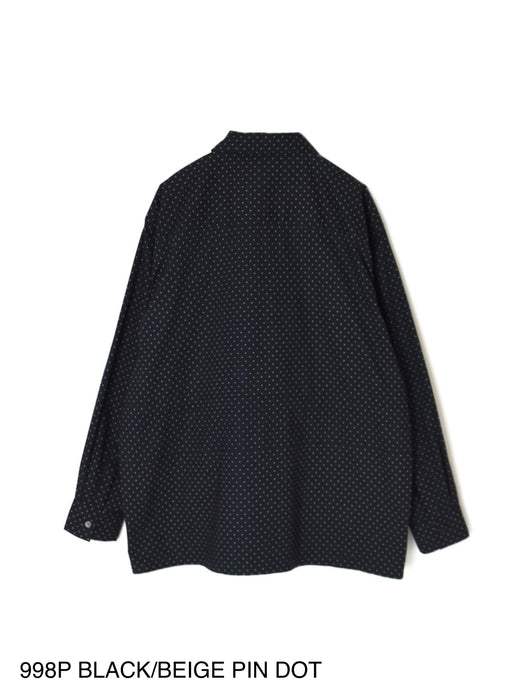 SOIL | 40s POPLIN DOT PRINT REGULAR COLLAR FLAP POCKET SHIRT