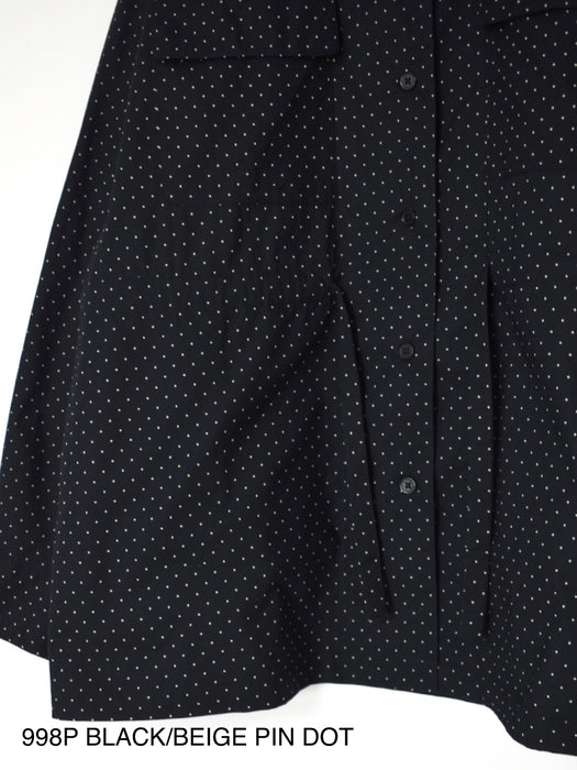 SOIL | 40s POPLIN DOT PRINT REGULAR COLLAR FLAP POCKET SHIRT