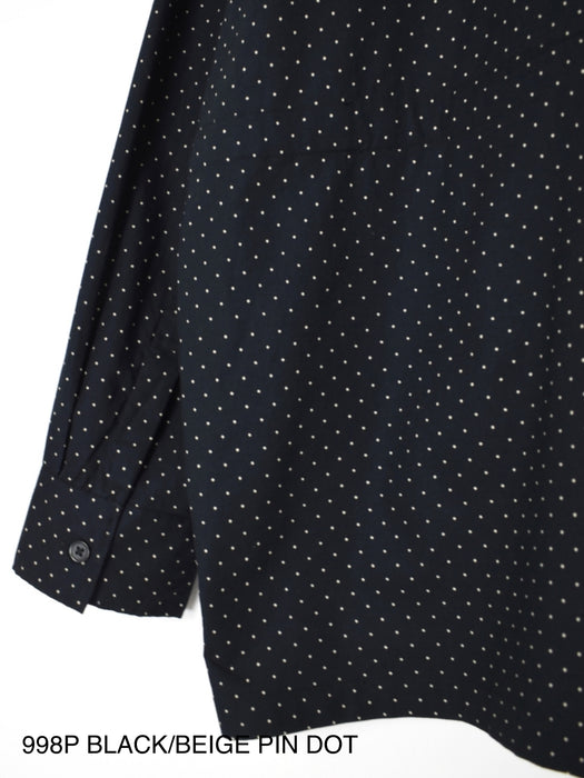 SOIL | 40s POPLIN DOT PRINT REGULAR COLLAR FLAP POCKET SHIRT