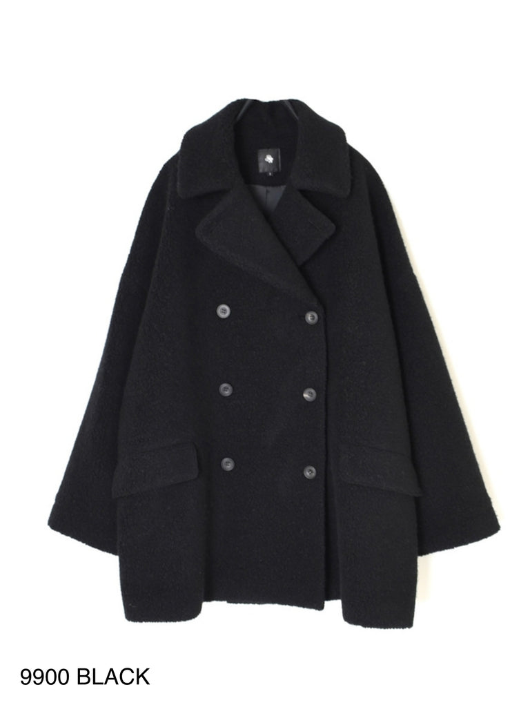 リサイクルウール ブークレ ダブルオーバーコート | 軽く柔らかな冬の