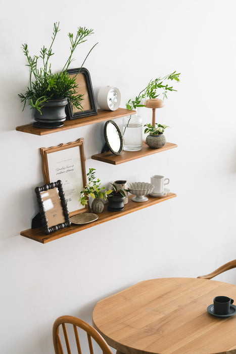 Teak Classic shelf | Shelf with integrated shelf bracket