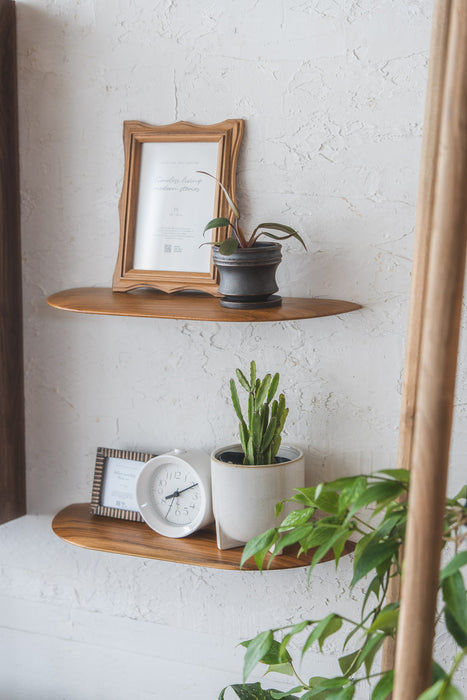 Teak Smooth shelf | Shelf with integrated shelf bracket