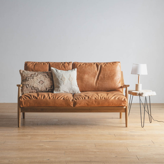 【アウトレット】Flow 2.5P ソファ オイルレザー（キャメル）