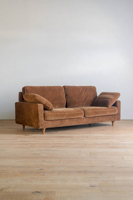 [Outlet] Gino 3-Seater Corduroy Sofa (Brown) 