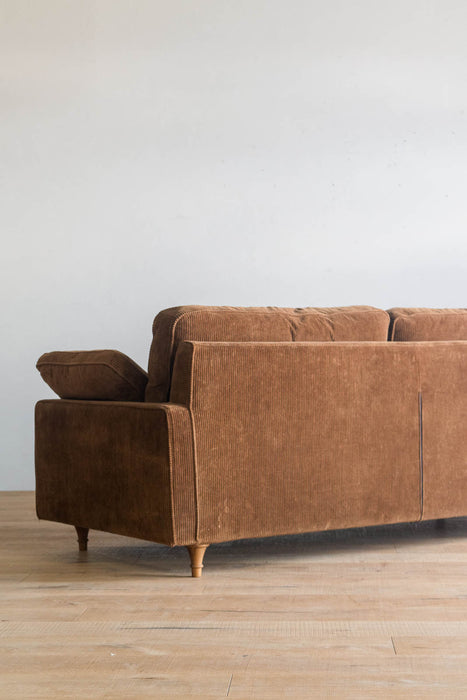 [Outlet] Gino 3-Seater Corduroy Sofa (Brown) 
