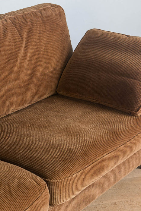 [Outlet] Gino 3-Seater Corduroy Sofa (Brown) 