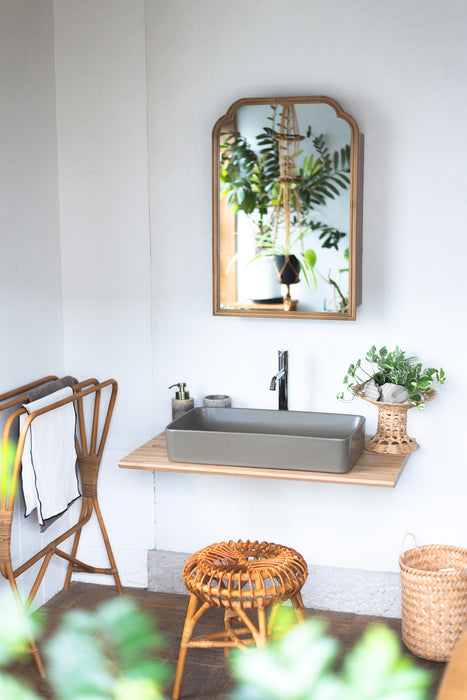 Wood arch キャビネットミラー