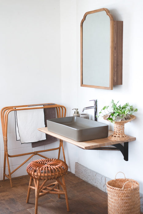 Wood arch キャビネットミラー