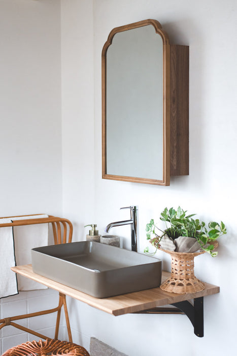 Wood arch キャビネットミラー