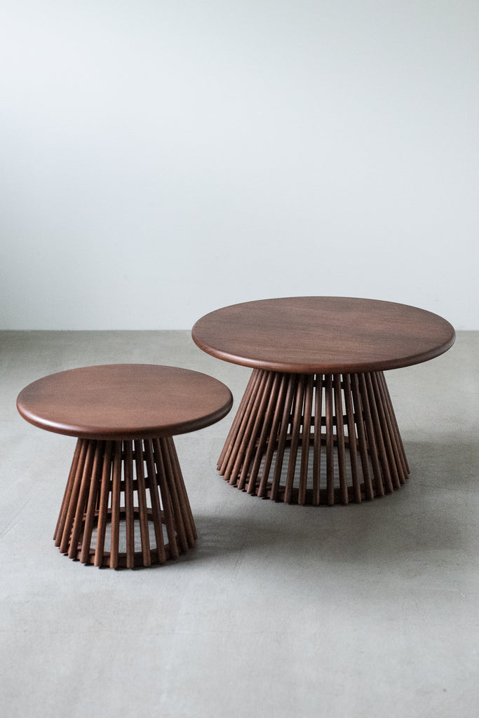 sed/met スラット サイドテーブル｜格子デザインとマンゴーウッドの