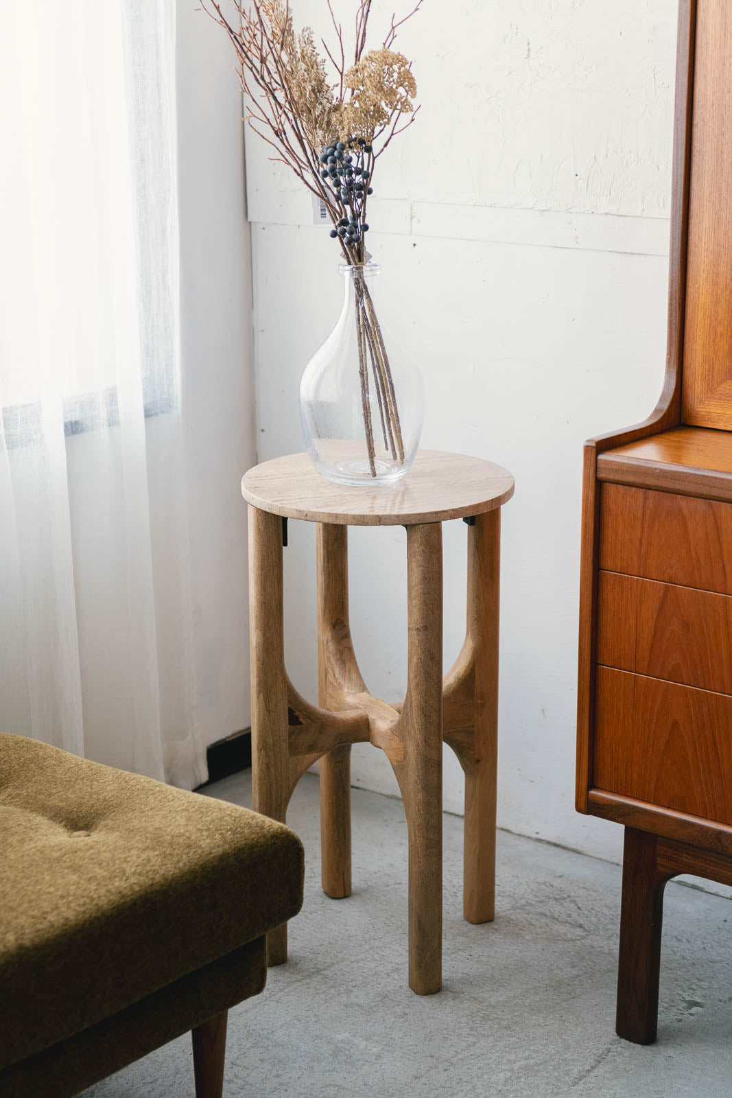 sed/met クロステーブル φ350 High｜天然大理石×マンゴーウッドの