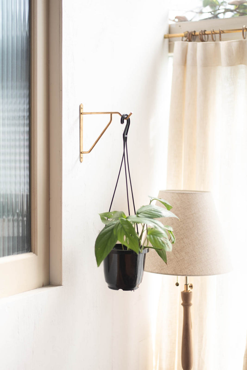 Brass Bracket Hook｜壁付け真鍮製ブラケットフック・照明や植物を