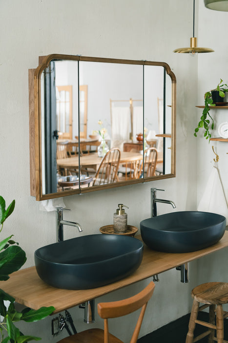 Wood arch キャビネットミラー 1150