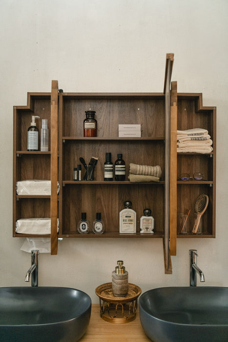 Wood arch キャビネットミラー 1150