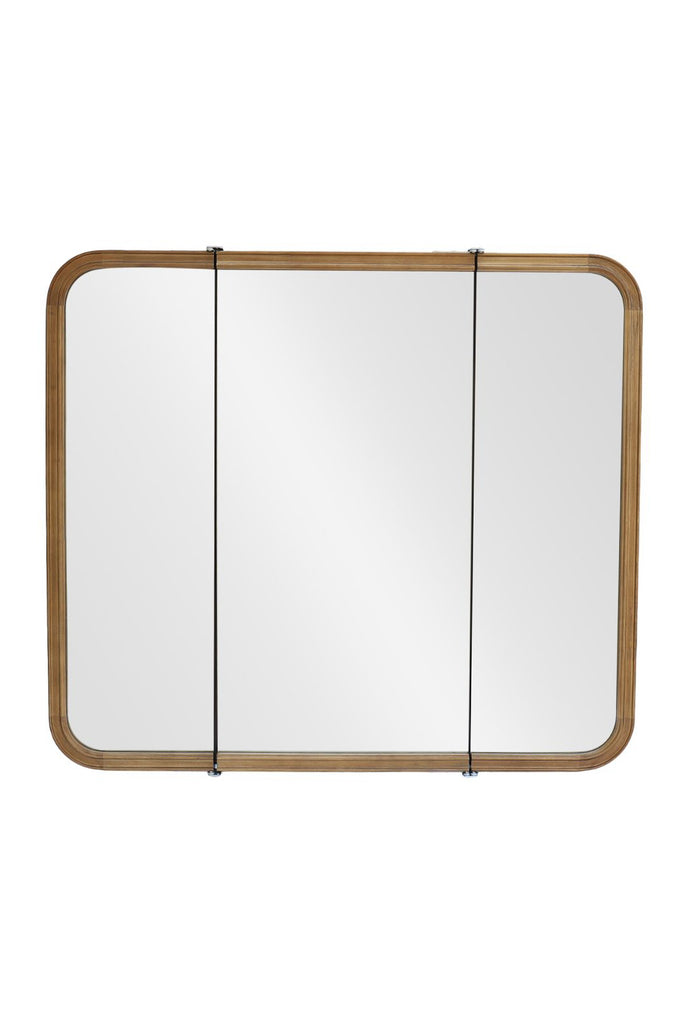 Wood curve（ウッドカーブ）3ドアキャビネットミラー 850｜木製3面鏡