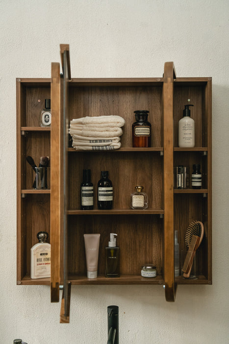 Wood curve 3ドアキャビネットミラー 850