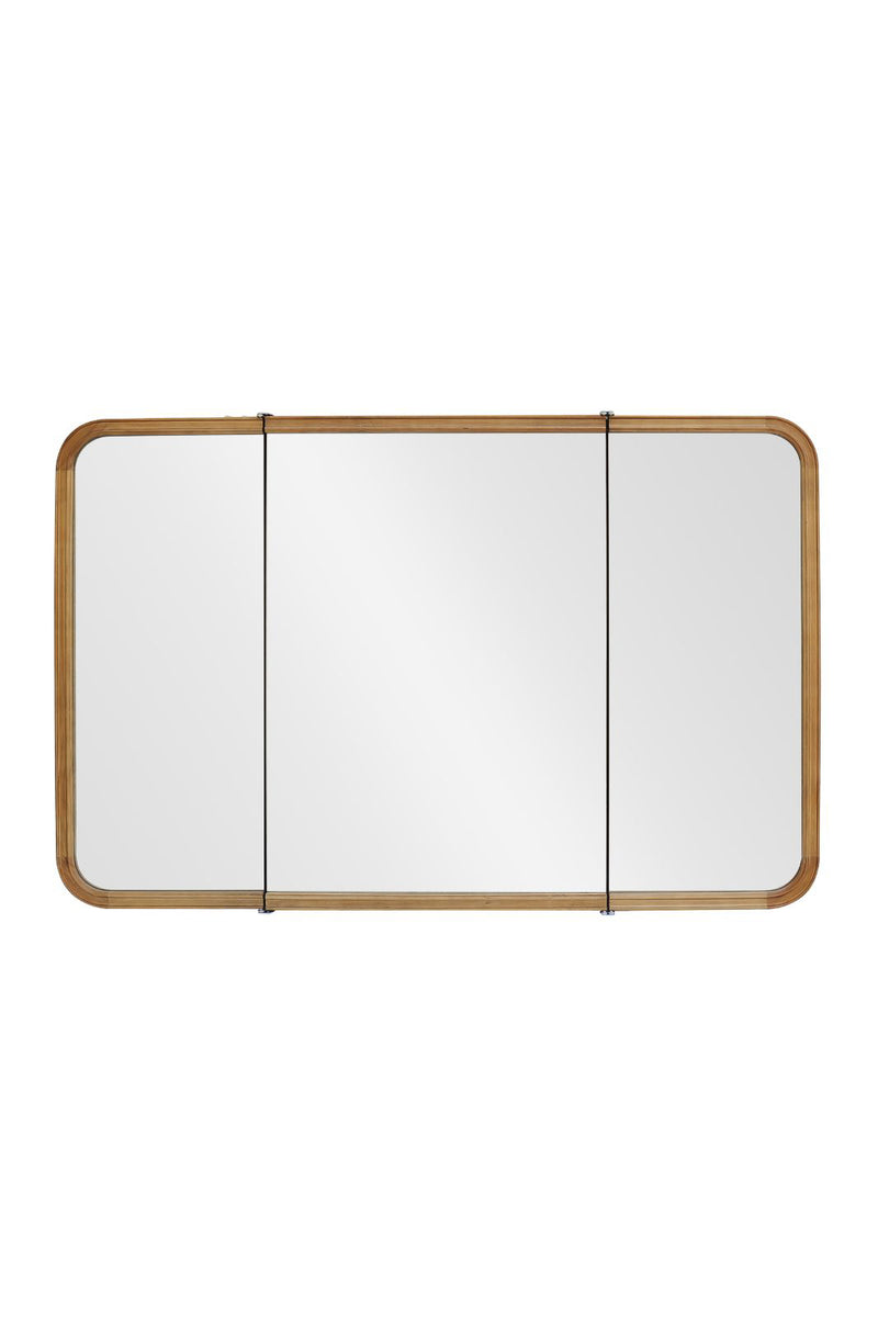 Wood curve（ウッドカーブ）3ドアキャビネットミラー 1150｜木製3面鏡