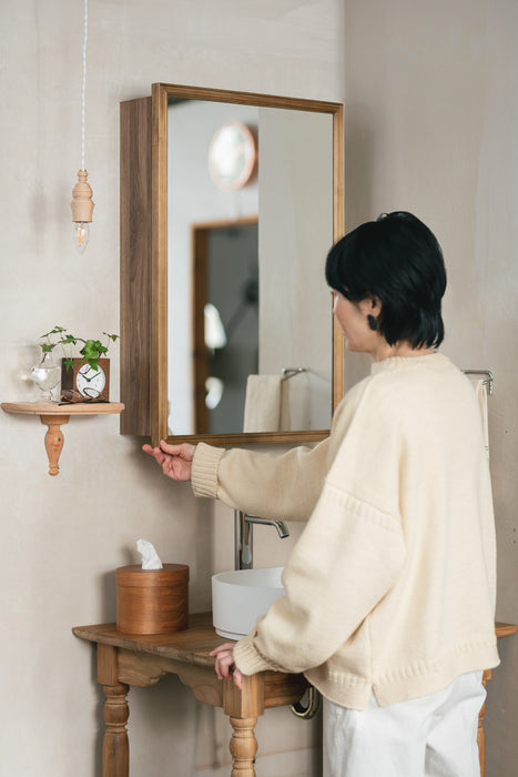 Wood rect キャビネットミラー