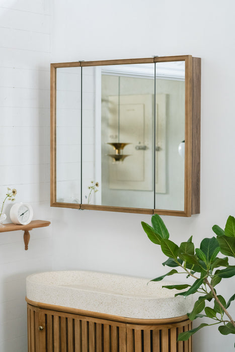 Wood rect 3ドアキャビネットミラー 850