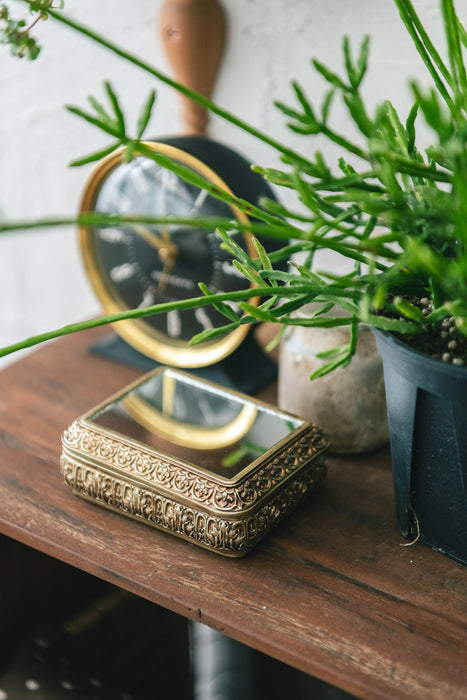 Resin Box with mirror lid | ミラー付き小物入れ