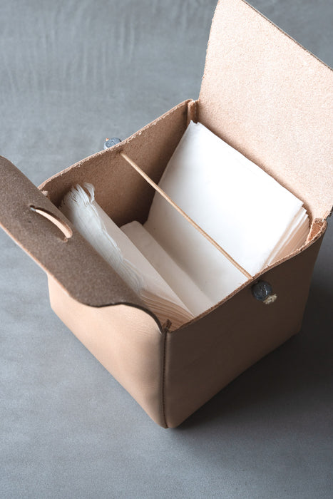 Tissue Box Cube Smoke | レザー ティッシュカバー