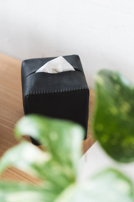 Tissue Box Cube Smoke | レザー ティッシュカバー