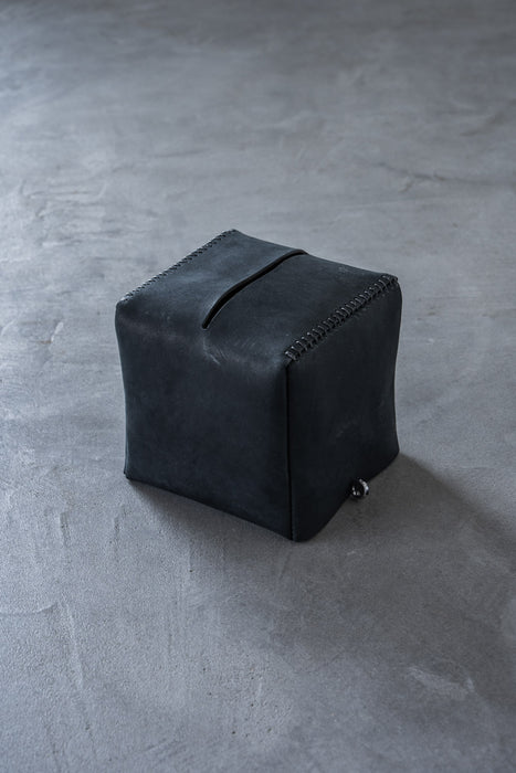Tissue Box Cube Smoke | レザー ティッシュカバー