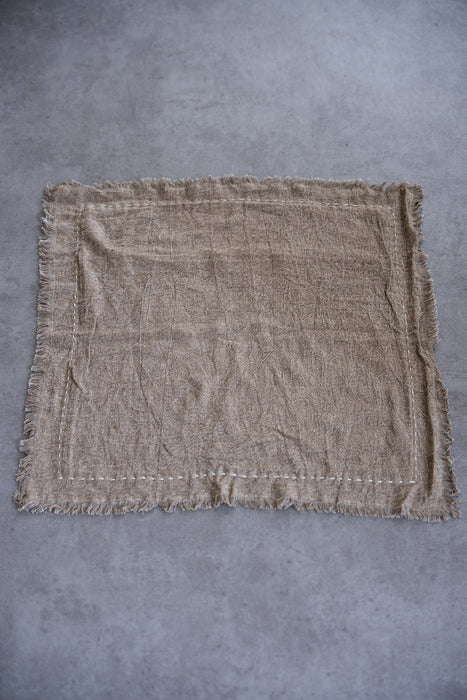 ヴィスコースリネン フリンジクッションカバー 45×45