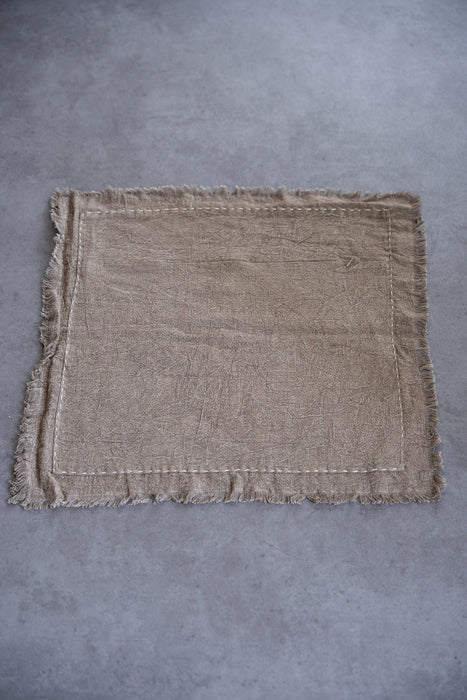 ヴィスコースリネン フリンジクッションカバー 45×45